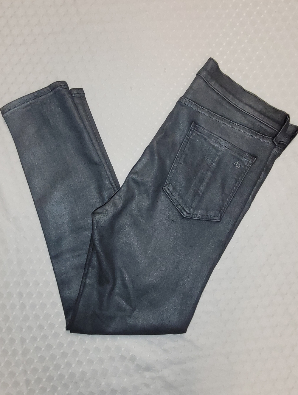rag & bone Black Coated Skinny Jeans